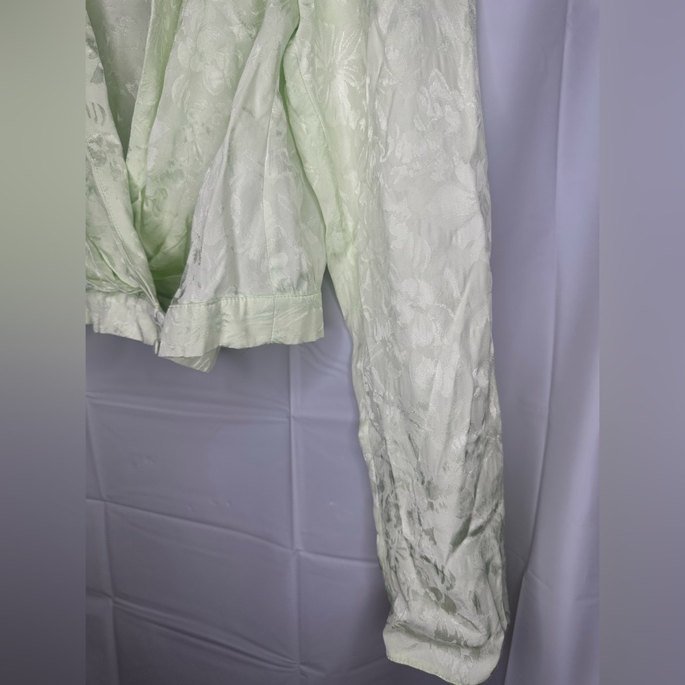 Asos Design Light Green Soft Floral Jacquard Suit 2Piece Coord Matching Set sz8 - Picture 3 of 14